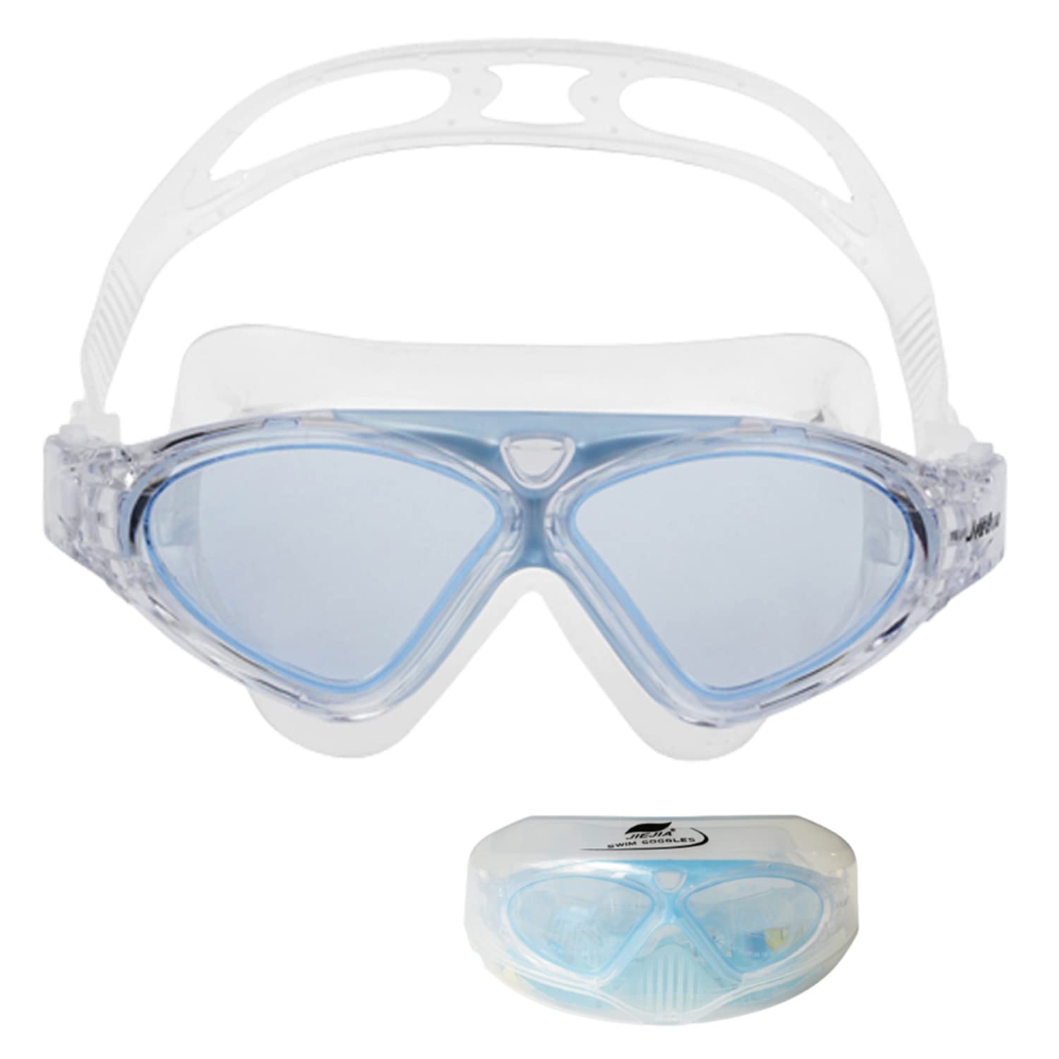 GWAWG Swimming Goggles No Leaking Anti Fog with Adjust Comfortable Silicone Skirt for Adult Men Women Junior Kids(Blue)