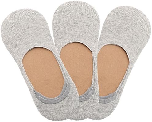 Mens No Show Socks, AZB Low Cut Casual Liners for Men and Women Non Slip-3 Pairs/Pack WZ001