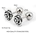 Women's Stainless Steel Rose Flower Screwback Stud Earrings (Silver) Bonnie