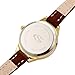 GEORGE SMITH Lady's 22 mm Small Unique Golden White Dial Wristwatch with Slim Brown Genuine Leather Band