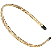 LisLic Women's Thin Metal Gold Headbands Non Slip, Cute Comfy Headband Hair Accessories Gift for Women (Soft Gold)