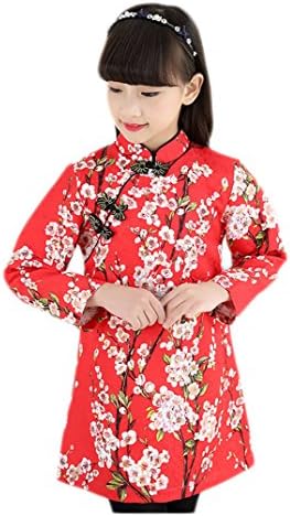 EXCELLANYARD Girl's Cheongsam Chinese Qipao Dress H.39" Plum Blossom