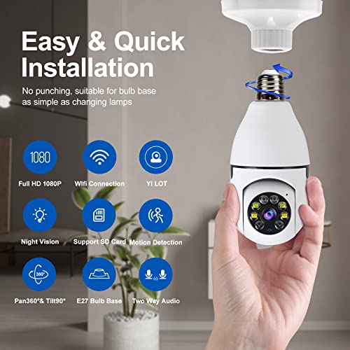 Light Bulb Camera Outdoor Motion Sensor Light With Wifi Camera