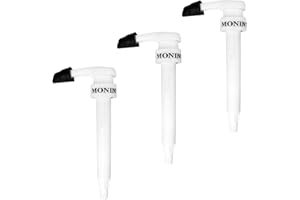 Monin - Syrup Pump, Exclusively for 1 Liter (33.8 fl oz) Plastic Bottles | Mess-Free Dispensing + Tip Cover Included (3-pack, White)