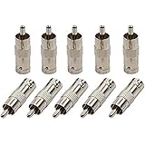 BNC to RCA (10 Pack) BNC Female to RCA Male, Connector, Adaptor, for CCTV