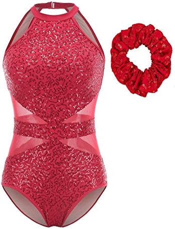 Beamlet Leotards for Girls Women Gymnastic Ballet Dancing Bling Shiny One-Piece Children Teens Athletic Leotard Dancewear
