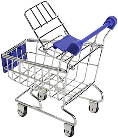 1Pcs Mini Supermarket Shopping Trolley Phone Holder Office Desk Storage Cart Toy Handcart Eco-Friendly Basket Jewelry Stand steel shopping cart mini lathe chuck