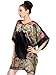 Simplicity Women's Slik Print Pajama Nightgown Dress,Batwing Sleeve,Black_XL