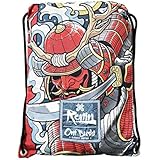 Ronin Gi Sports Bag - Oni Bushi-Draw String Backpack â€“ Contact Sports Rucksack for BJJ, Karate, Judo, TKD, Kempo Gis â€“ Gear Carrying Bag for Women, Men and Kids â€“ 100% Polyester â€“ Sturdy Printed Pouch