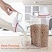 Rice Storage Containers with Airtight Design + with 4 Side Locking Lid + BPA Free Plastic + Measuring Cup + Pour Spout For Pantry Organization (2.5L Red)