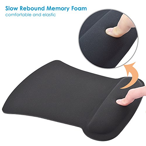 image for Ktrio Mini Mouse Pad with Memory Foam Wrist Rest Ergonomic Mousepad wi