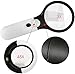 Magnifying Glass with Light, GPCT LED Illuminated Magnifier with 3X 45X High Magnification, Lighted Magnifying Glass for Reading, Close Work, Jewellery