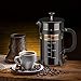 Chrider French Press Coffee Maker (34 oz 8 Cups) Coffee Press with 304 Stainless Steel Stand and 4 Filter Screens, Precise Scale Easy to Clean Durable Heat Resistant Borosilicate Glass - Black