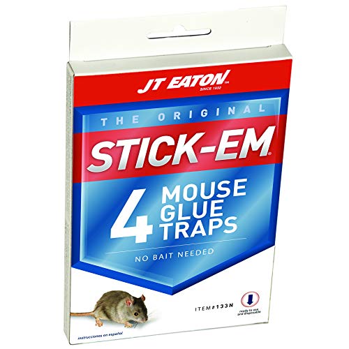 Stick-Em Mouse Glue Trap – Effective Mouse Control Adhesive Board – Non-Toxic, Ready-to-Use Pest Trap – Compact Size for Indoor Use