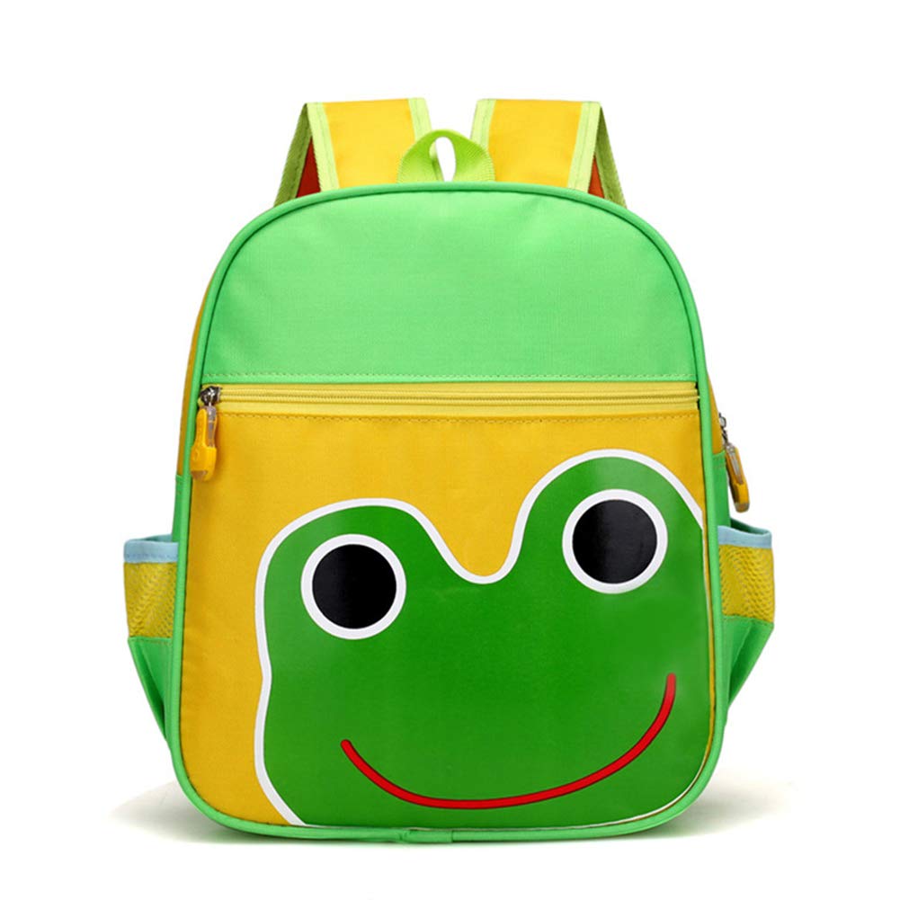 XYDZ Toddler Backpack, Small Cute Animal 3D Mini Kindergarten Rucksack Soft Plush Backpack for Baby in Green Dinosaur Animal Design Racksack for 3-6 Years Unisex Old - Frog