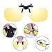 Costyle Yellow Night Vision Retro Polarized Clip-on Flip-up Plastic Sunglasses for Glasses Outdoor Driving Traveling-5.3X2.4X1.4 INCH