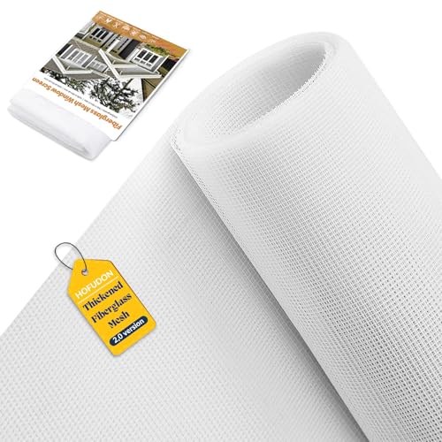 HOFUDON Upgraded Mosquito Net Window 150 x 500 cm, Fiberglass | Roll of Mosquito Net, Durable Fibre, Anti-Insect Netting, Adjustable, Easy to Install, for Doors, Windows, Garden – White