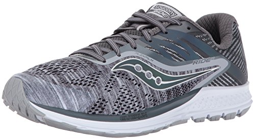 Saucony Men's Ride 10 Running Shoe, Grey, 12 M US