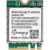 Orange Pi 5 Plus WiFi 6 Module Wireless Card 1201Mbps PCIe Wi-Fi6+BT5.2, Wireless Module R6 Support WiFi Bluetooth Compatible with Orange Pi 5 Plus Singble Board Computers