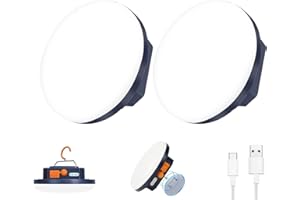 2Pack 9900mAh 2500LM Flashlight Portable LED Camping Lantern Rechargeable Light 30W with Magnet, Power Bank , IPX4 Waterproof