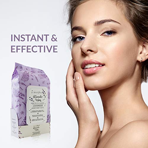 image for Beautyfrizz Lavender Face Cleansing Wipes - 120 pcs - Gentle Makeup Re