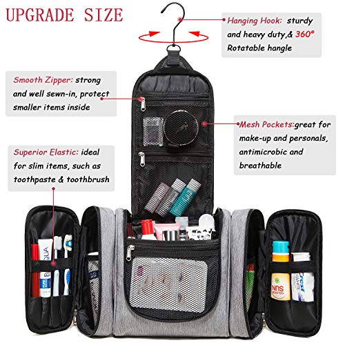 Extra Large Hanging Toiletry Bag, SCORLIA 3 in 1 Travel Makeup Bag with