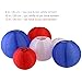 OULII Fourth of July 6 Pack Paper Lanterns Patriotic Hanging Decoration Assorted Sizes