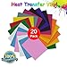Makerfun Heat Transfer Vinyl, Permanent Adhesive Backed Vinyl Sheets Assorted Colors - 20 Pack of 12 x 10" Sheets Adhesive Vinyl Iron-On Transfer primary