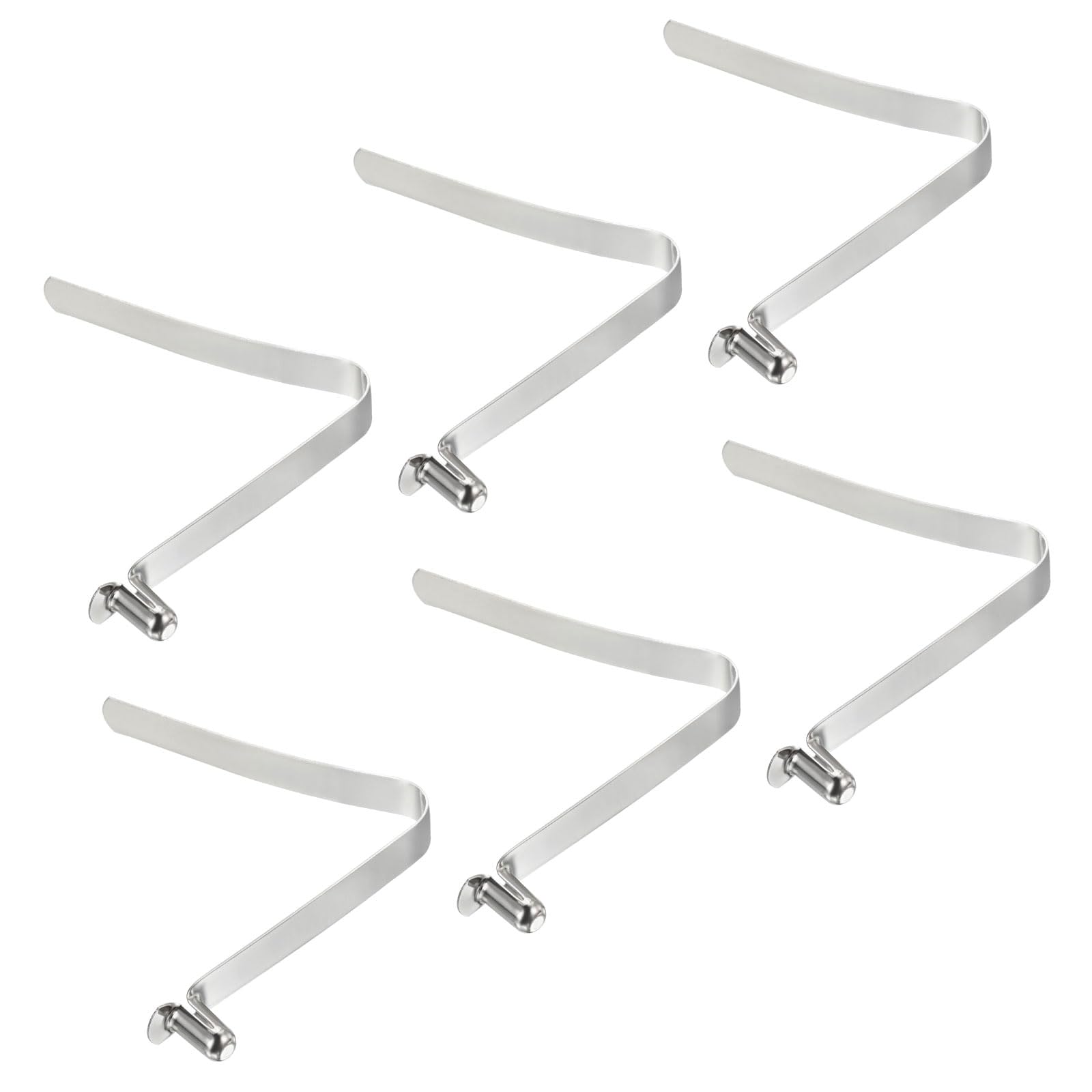 PATIKIL 11x6mm Kayak Paddle Snaps, 6 Pack Tent Pole Clips Steel V Shaped Single Pin Push Button Spring Clips Lock Tube Pole Clips for Camping Awning