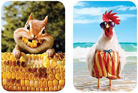 Just For Laughs Pocket Puzzles - Avanti Mini Jigsaw Puzzle - 2-Pack - Corn Chipmunk, Beach Rooster