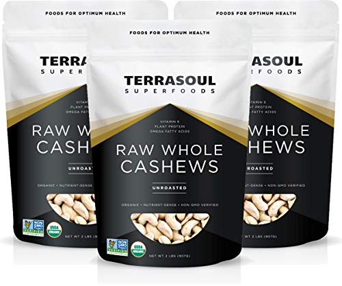 Terrasoul Superfoods Organic Raw Whole Cashews, 6 Pounds