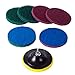 Kichwit 5 Inch Drill Powered Brush Tile Scrubber Scouring Pads, 2 Different Stiffness, 5-Inch Pad Holder with 6 Scrubbing Pads, Cleans Large Flat Areas Perfectly (Drill NOT Included) primary