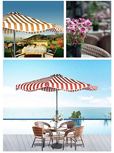MissZZ 2,7 m Sonnenschirm Patio Streifenschirm im Freien, für Garten, Deck, Garten und Pool, Sonnenschutz UV50 +, 5… – Bild 5