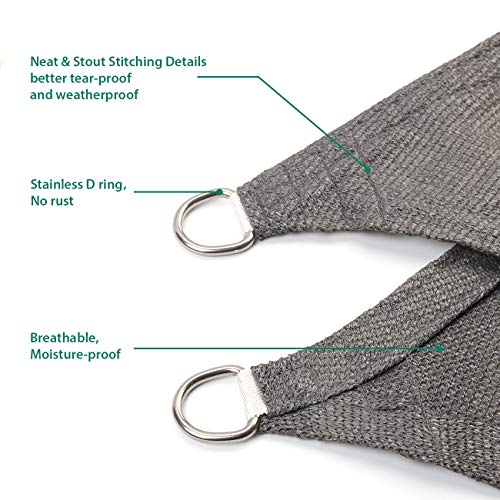 Sekey Sonnensegel 3x4m, Sonnenschutz, Rechteckig HDPE-Kunststoff, Winddicht Wasserdurchlässig UV-beständig Atmungsaktiv… – Bild 3