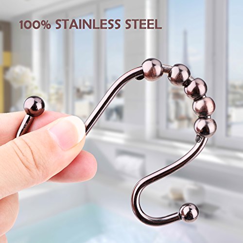 Wimaha Rustproof Shower Curtain Rings, Stainless Steel Heavy Duty