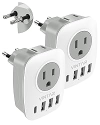 2 Pack Switzerland Plug Adapter,VINTAR Type J