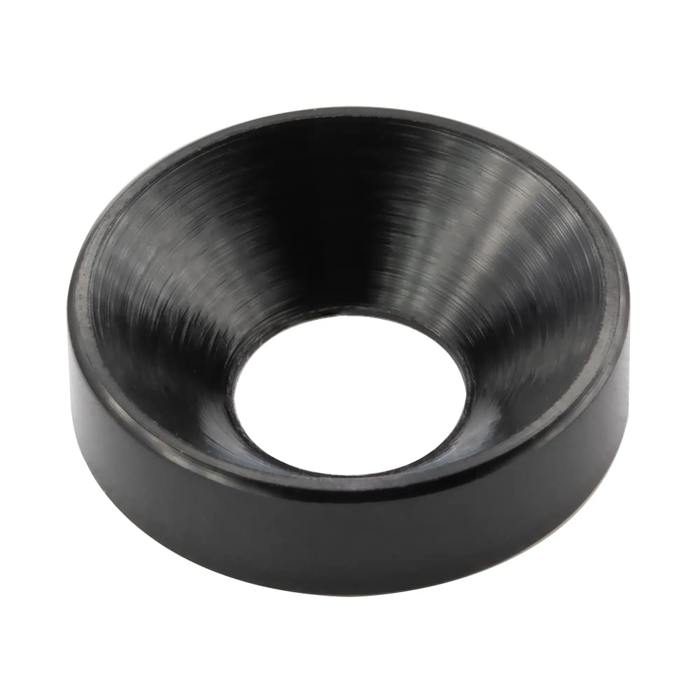 Photo 1 of [60PCS] M4 Finishing Countersunk Washers, Anodized Aluminum Alloy, Head Washers Gaskets Cup Shim for Screw RC/FPV/PC/Drone/Mechanical Accessories Parts, Black Color