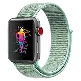 INTENY Sport Band Compatible with Apple Watch 40mm, Soft Lightweight Breathable Nylon Sport Loop, Strap Replacement for iWatch Series 4 (Marine Green, 40mm)