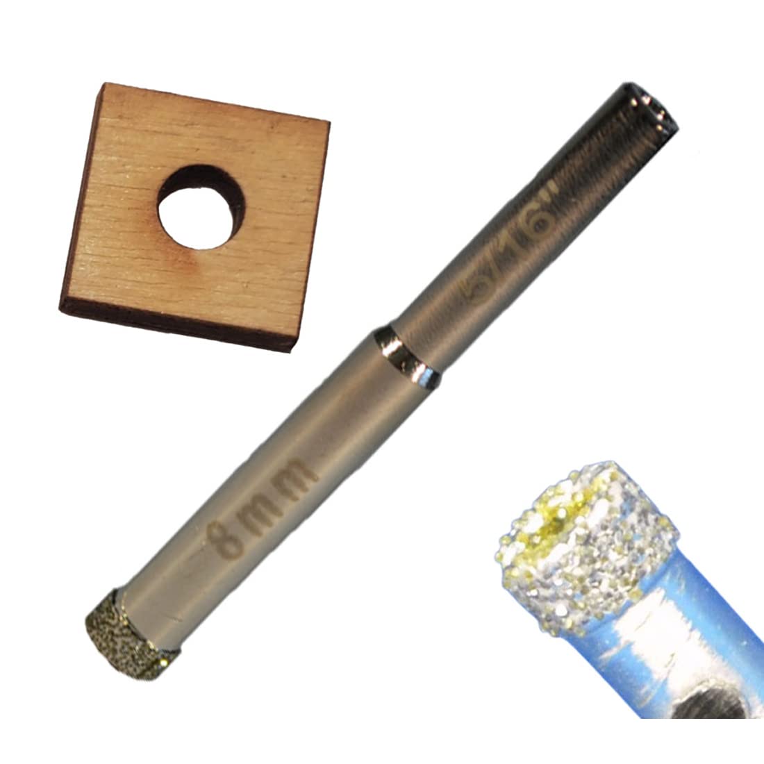 8mm Diamond Drill Bit 5/16 inch for Porcelain Tile Drill Bit Glass Drill Bit Diamond Tip Bit with Core Guide to Hold in Place and Prevent Jumping Porcelain 8mm Drill Bit for Glass Ceramic Tile — image 1