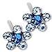 Ear Piercing Earrings Light Sapphire Daisy Flower Silver Studs Studex System 75 Hypoallergenic
