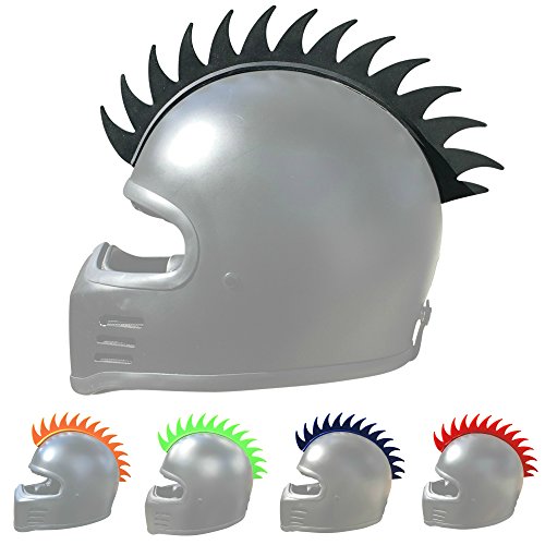 Helmet Warhawk: Flexible Rubber Sawblade Mohawk Accessory for Motorcycle Helmets, Snowboard Helmets, and other outdoor sports helmets. (1pack, Black)