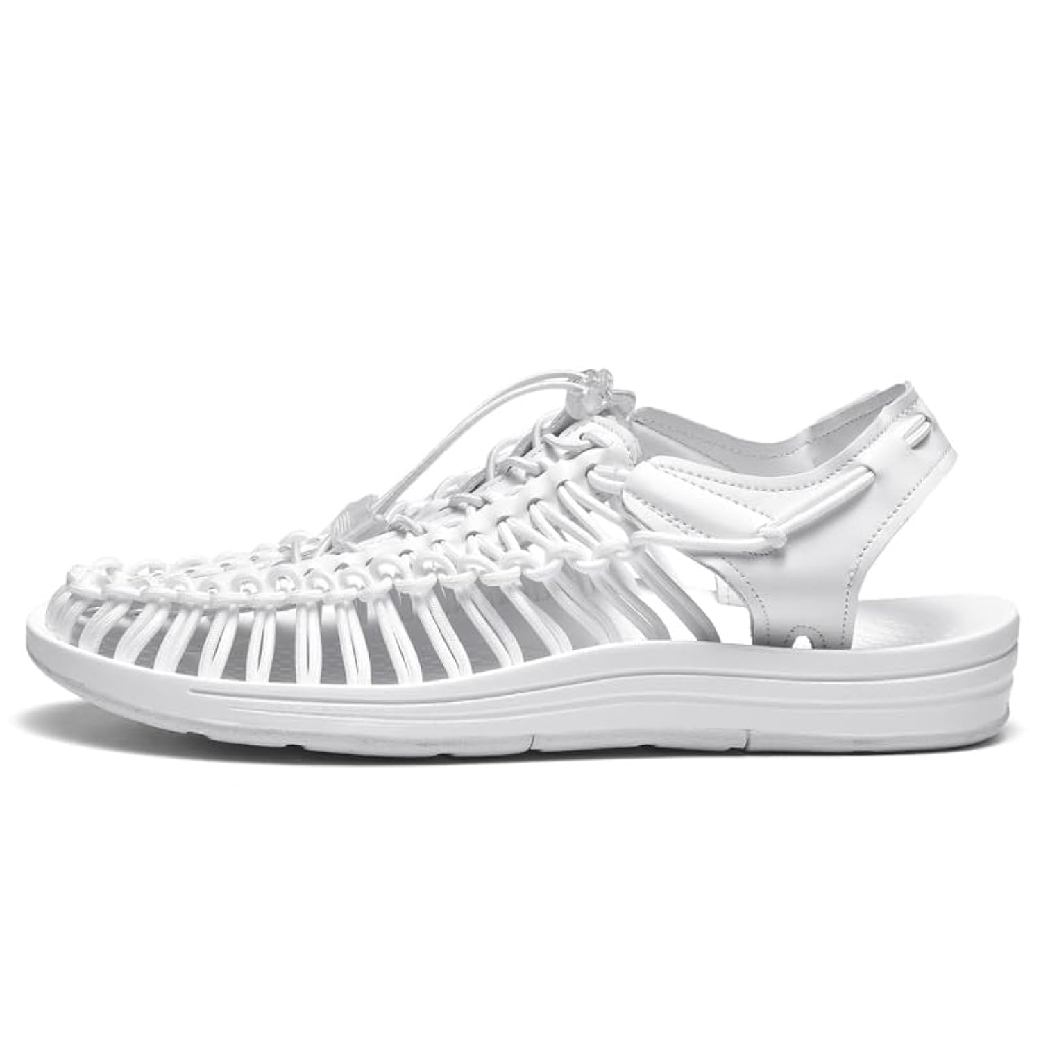 Photo 1 of Proptmina Rope Sport Sandals for Men Fisherman Shoes Men's Handmade Woven Shoes Comfortable & Lightweight Cord Beach Sandals (Full white,8)