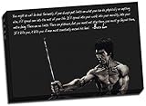 Panther Print Bruce Lee Canvas Inspiration Qoute 2 Print Poster Large 30X20 Inches A1
