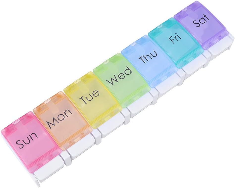 Weekly Pill Organizer 1 Times a Day, BPA Free 7 Day Pill