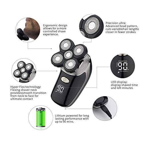 Tiklean Electric Razor for Men Head Shaver for Bald Men Grooming Kit Wet Dry Rotary Shavers Nose Hair Beard Trimmer… - Image 3