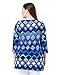 Chicwe Women's Notched Round Neck 3/4 Sleeves Printed Plus Size Tunic Top US12-28