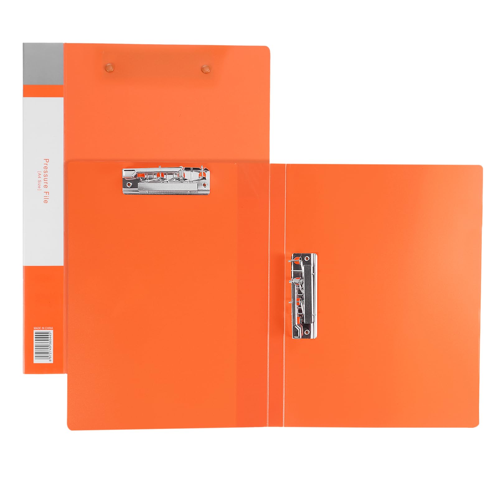 PATIKIL 9.3x12.2 Punchless Binder Clamp, 2 Pcs Plastic Double Strong Clip Clamp Binder Without Rings Sheet File Folder Protector for A4 Size Paper Office, Orange