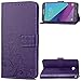 Galaxy J3 2017,J3 Emerge,J3 Prime,J3 Mission,J3 Eclipse Case, [Flower Embossed] PU Leather Wallet Flip Folio Protective Case Cover with Card Holder and Stand for Samsung Galaxy J3 2017 J320 (Purple)