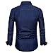 LOCALMODE Men's Casual Dress Shirt Button Down Shirts Fashion Denim Shirt