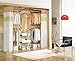 PRINCE HANGER, Deluxe 4 Tier & Shelf Clothes Rack with Curtain, Clothing Rack, Closet Organizer, Freestanding, Tension Rod, PHUS-0061, Made in Korea